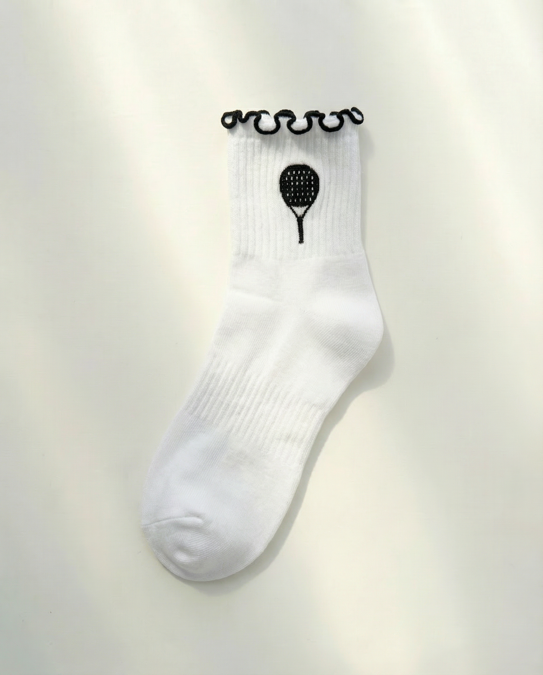 Padel Racket Ruffle Ankle Socks